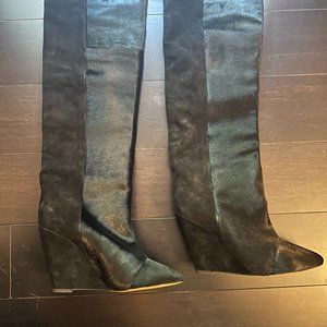 Isabel Marant Suede & Pony Sheila Boots - Unworn - Size 40